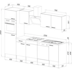 Respekta Küchenzeile Ohne E-Geräte 280 Cm Grau Seidengl.-Eiche York -Küchenwerkzeug – los geht’s! 7053846 4384 LBKB280EYG 03