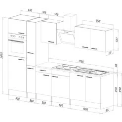 Respekta Küchenzeile Ohne E-Geräte 300 Cm Weiß Seidengl.-Eiche York -Küchenwerkzeug – los geht’s! 7053911 4384 LBKB300EYW 04