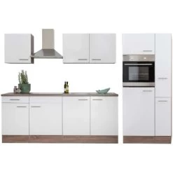 Respekta Küchenzeile Ohne E-Geräte 300 Cm Weiß Seidengl.-Eiche York -Küchenwerkzeug – los geht’s! 7053911 4384 LBKB300EYW 07