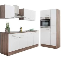 Respekta Küchenzeile Ohne E-Geräte 300 Cm Weiß Seidengl.-Eiche York -Küchenwerkzeug – los geht’s! 7053911 4384 LBKB300EYW 08