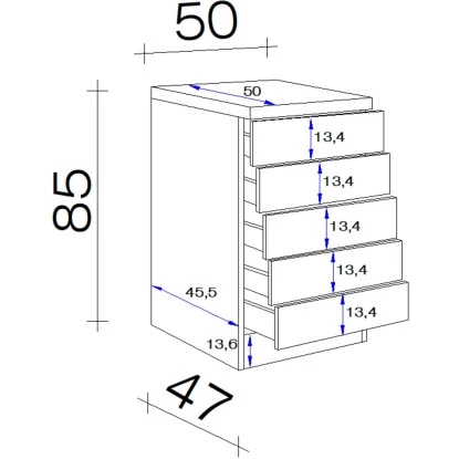 Flex-Well Classic Schubkastenschrank Speed 50 Cm Weiß 4 Flex-Well Classic Schubkastenschrank Speed 50 Cm Weiß – Bild 2