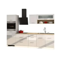 Held Möbel Küchenzeile Mailand 290 Cm Weiß Hochglanz-Weiß Matt Mit E-Geräten -Küchenwerkzeug – los geht’s! 7395 11016600 574.1.6210 1