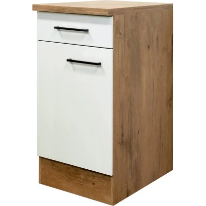 Flex-Well Exclusiv Unterschrank Vintea 40 Cm Magnolie Matt - Lancelot Oak 3 Flex-Well Exclusiv Unterschrank Vintea 40 Cm Magnolie Matt - Lancelot Oak