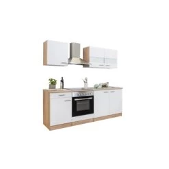 Respekta Küchenzeile KB210ESWC 210 Cm Weiß-Eiche Sägerau Nachbildung -Küchenwerkzeug – los geht’s! 75 4384 102021 KB210ESWC 4