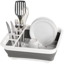 Wenko Geschirrabtropfständer Faltbar Grau/Weiß -Küchenwerkzeug – los geht’s! 762093 1068 54780100 de 02