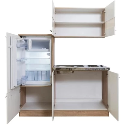 Respekta Miniküche KB160ESW 160 Cm Weiß-Eiche Sonoma Sägerau Nachbildung 8 Respekta Miniküche KB160ESW 160 Cm Weiß-Eiche Sonoma Sägerau Nachbildung – Bild 6