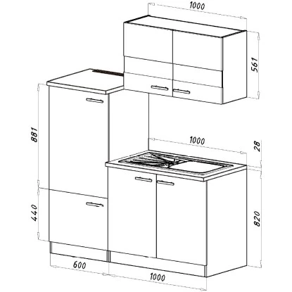 Respekta Miniküche KB160ESWMI 160 Cm Weiß-Eiche Sonoma Nachbildung Mikrowelle 6 Respekta Miniküche KB160ESWMI 160 Cm Weiß-Eiche Sonoma Nachbildung Mikrowelle – Bild 4