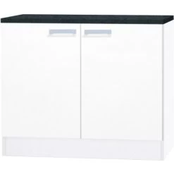 Spülenunterschrank Ohne Arbeitsplatte 100 Cm OPTIkult Oslo214 Feinstruktur Weiß
