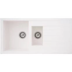 Respekta Einbauspüle Mineralite Houston 100 Cm X 50 Cm Weiß -Küchenwerkzeug – los geht’s! 793 4384 HOUSTON100X50W 03