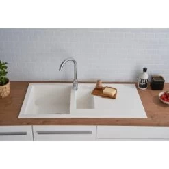 Respekta Einbauspüle Mineralite Houston 100 Cm X 50 Cm Weiß -Küchenwerkzeug – los geht’s! 793 4384 HOUSTON100X50W 11