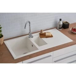 Respekta Einbauspüle Mineralite Houston 100 Cm X 50 Cm Weiß -Küchenwerkzeug – los geht’s! 793 4384 HOUSTON100X50W 13