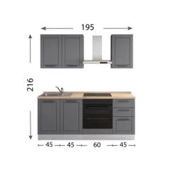 Marinelli Cucine Küchenzeile Liliane 195 Cm Anthrazit-Eiche Hell 11 Marinelli Cucine Küchenzeile Liliane 195 Cm Anthrazit-Eiche Hell -Küchenwerkzeug – los geht’s! 806891866394 2675 4