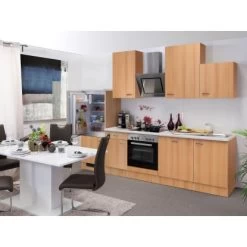 Flex-Well Classic Küchenzeile Nano 280 Cm Buche Nachbildung