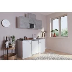 Respekta Küchenzeile KB150WWBMICG 150 Cm Weiß-Beton Optik -Küchenwerkzeug – los geht’s! 8267015 4384 4