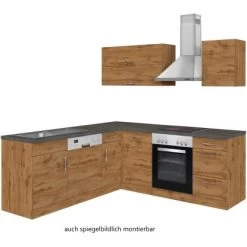 Held Möbel Küchenzeile Sorrento 210 Cm Wotaneiche-Wotaneiche Winkel -Küchenwerkzeug – los geht’s! 853392 11016600 2