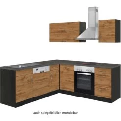 Held Möbel Küchenzeile Sorrento 210 Cm Wotaneiche-Grafit Winkel -Küchenwerkzeug – los geht’s! 853395 11016600 2
