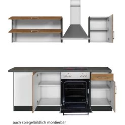 Held Möbel Küchenzeile Sorrento 210 Cm Wotaneiche-Grafit Winkel -Küchenwerkzeug – los geht’s! 853395 11016600 3