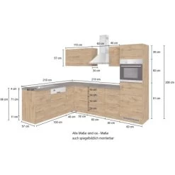 Held Möbel Küchenzeile Sorrento 210/ 270 Cm Anthrazit-Wotaneiche Winkel -Küchenwerkzeug – los geht’s! 853414 11016600 5