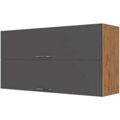 Held Möbel Klapphängeschrank Sorrento B110 X H57 X T34 Cm Anthrazit-Wotaneiche