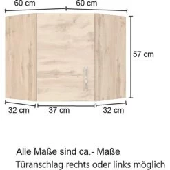Held Möbel Eckhängeschrank Sorrento BxHxT 60 X 57 X 60 Cm Wotaneiche-Wotaneiche -Küchenwerkzeug – los geht’s! 853757 11016600 4