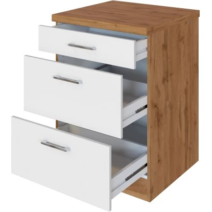 Held Möbel Auszugsschrank Sorrento 50 X 85 X 60 Cm Schubk. 2 Ausz. Weiß-Wotanei. 4 Held Möbel Auszugsschrank Sorrento 50 X 85 X 60 Cm Schubk. 2 Ausz. Weiß-Wotanei. – Bild 3