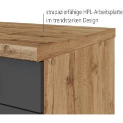 Held Möbel Spülenschrank Sorrento B100 X H85 X T60 Cm 2Türen Anthraz.-Wotaneiche -Küchenwerkzeug – los geht’s! 853807 11016600 9