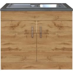 Held Möbel Spülenschrank Sorrento B100 X H85 X T60 Cm 2 Türen Wotaneiche