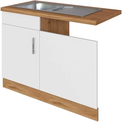 Held Möbel Spülzentrum Sorrento 110 X 85 X 60 Cm Tür Blende Sockel Weiß-W.eiche 4 Held Möbel Spülzentrum Sorrento 110 X 85 X 60 Cm Tür Blende Sockel Weiß-W.eiche – Bild 2