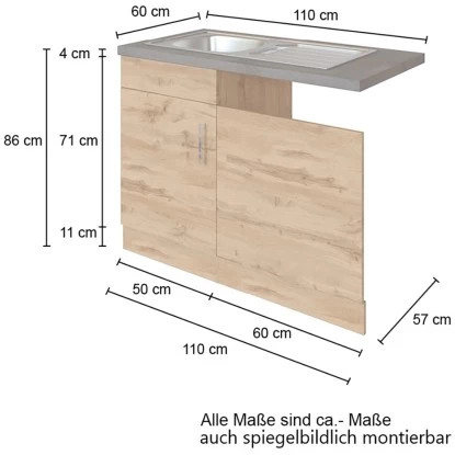 Held Möbel Spülzentrum Sorrento 110 X 85 X 60 Cm Tür Blende Sockel Anth.-W.eiche 6 Held Möbel Spülzentrum Sorrento 110 X 85 X 60 Cm Tür Blende Sockel Anth.-W.eiche – Bild 4