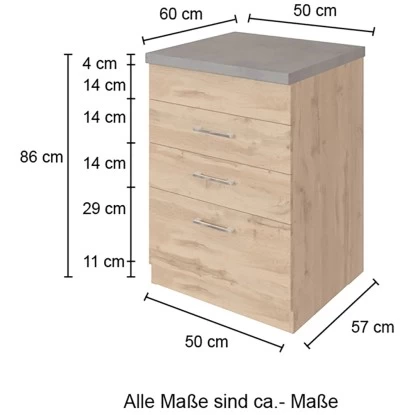 Held Möbel Kochfeldumbauschrank Sorrento 60 X 85 X 60 Cm 2 SK 1 AZ Anthr.-Wotan. 6 Held Möbel Kochfeldumbauschrank Sorrento 60 X 85 X 60 Cm 2 SK 1 AZ Anthr.-Wotan. – Bild 4