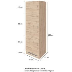 Held Möbel Kühlschrankumbau Sorrento B60 X H200 X T60 Cm Nische Weiß-Wotaneiche -Küchenwerkzeug – los geht’s! 853852 11016600 4