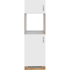 Held Möbel Ofen-Kühlschrankumbau Sorrento B60 X H200 X T60 Cm Weiß-Wotaneiche -Küchenwerkzeug – los geht’s! 853869 11016600 2