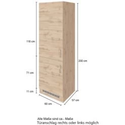 Held Möbel Kühl-Gefrierschrankumbau Sorrento B60 X H200 X T60 Cm Wotaneiche 16 Held Möbel Kühl-Gefrierschrankumbau Sorrento B60 X H200 X T60 Cm Wotaneiche -Küchenwerkzeug – los geht’s! 853915 11016600 4