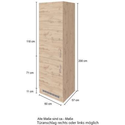 Held Möbel Kühl-Gefrierschrankumbau Sorrento B60 X H200 X T60 Cm Wotaneiche 6 Held Möbel Kühl-Gefrierschrankumbau Sorrento B60 X H200 X T60 Cm Wotaneiche – Bild 4