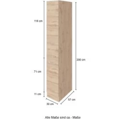 Held Möbel Apothekerschrank Sorrento 30x 200x 60 Cm 2 Ausz. 5 Fächer Wotaneiche -Küchenwerkzeug – los geht’s! 853931 11016600 4