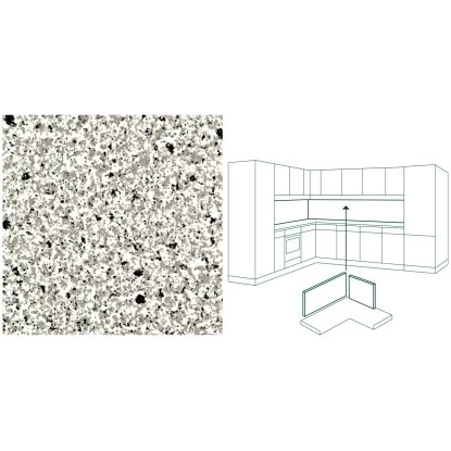 Küchenrückwand 296 Cm X 58,5 Cm Stein Weiß-Schwarz Steindekor (ST 21) 6 Küchenrückwand 296 Cm X 58,5 Cm Stein Weiß-Schwarz Steindekor (ST 21) – Bild 4