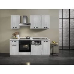 Küchenzeile Sandra 210 Cm Eiche Weiß