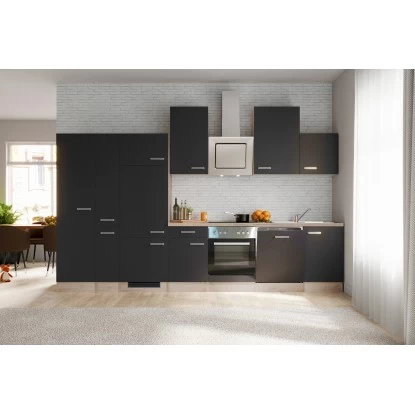 Flex-Well Exclusiv Küchenzeile Lara 360 Cm Anthrazit - San Remo Eiche 7 Flex-Well Exclusiv Küchenzeile Lara 360 Cm Anthrazit - San Remo Eiche – Bild 5