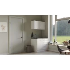 Flex-Well Classic Miniküche Lucca 100 Cm Weiß Matt - Caledonia