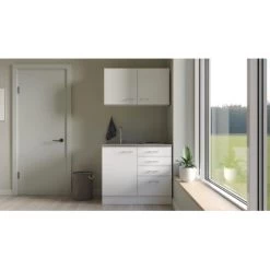 Flex-Well Classic Miniküche Lucca 100 Cm Weiß Matt - Caledonia -Küchenwerkzeug – los geht’s! 8 4051 LuccaG100501000cam2