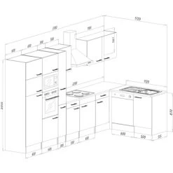 Respekta Winkelküche KBL370EYCMISGKE 370 Cm Cappuccino Eiche-York Nachbildung -Küchenwerkzeug – los geht’s! 91 4834 KBL370EYCMISGKE 03