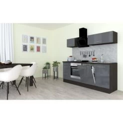 Respekta Premium Küchenzeile 220 Cm Grau Hochglanz-Eiche Grau -Küchenwerkzeug – los geht’s! 928046 4384 1