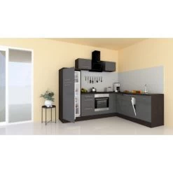 Respekta Premium Winkelküche 260 X 200 Cm Grau Hochglanz-Eiche Grau -Küchenwerkzeug – los geht’s! 928098 4384 1