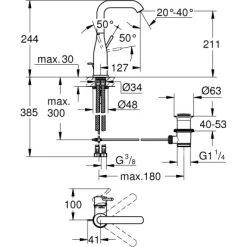 Grohe Einhand-Waschtischbatterie Essence L-Size Cool Sunrise -Küchenwerkzeug – los geht’s! 963974 4520 2042195