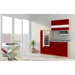 Respekta Miniküche KB160ESRMI 160 Cm Rot-Eiche Sonoma Nachbildung Mikrowelle -Küchenwerkzeug – los geht’s! 9690041 4384 4