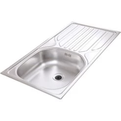 Respekta Küchenzeile 150 Cm Rot-Buche -Küchenwerkzeug – los geht’s! 97133 4384 spuele860x435 5