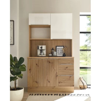 Respekta Buffet Zu Küchenzeile Marleen Artisan-Eiche Weiß Hochglanz 3 Respekta Buffet Zu Küchenzeile Marleen Artisan-Eiche Weiß Hochglanz