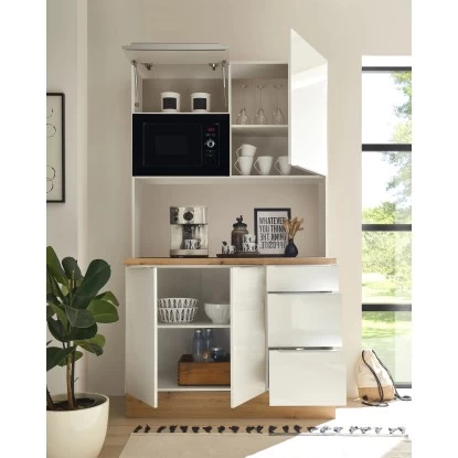 Respekta Buffet Mit Mikrowelle Zu Küchenzeile Marleen Artisan-Eiche Weiß 4 Respekta Buffet Mit Mikrowelle Zu Küchenzeile Marleen Artisan-Eiche Weiß – Bild 2