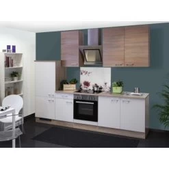 Flex-Well Classic Küchenzeile Florida 270 Cm Sonoma Eiche-Weiß-Sonoma Eiche