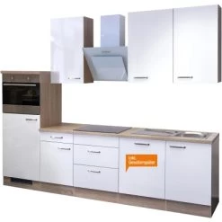 Flex-Well Exclusiv Küchenzeile Valero 280 Cm Hochglanz Weiß-Sonoma Eiche NB -Küchenwerkzeug – los geht’s! G2802315059GSPValerofrei 2